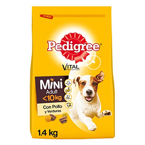 Pedigree Pienso para Perros Adultos Mini Sabor Pollo y Verduras (Pack de 6 x 1,4kg)
