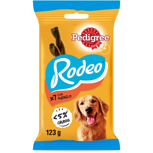 Pedigree Rodeo Duos Snack en Tiras para Perros sabor Pollo y Bacon(Pack de 10 x 123g)