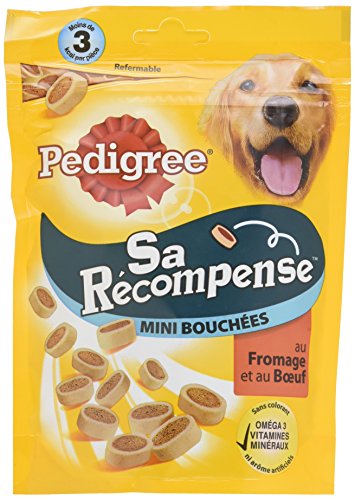 Pedigree Sa Récompense - Mini Bouchées au Bœuf et Fromage pour Chien, 6 Sachets de 140g de Friandises