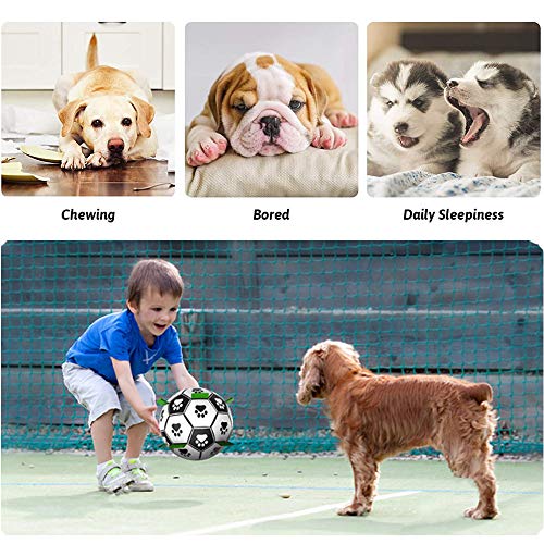 Pelota de Fútbol para Perros - SHUANGJUN 15CM Pelota de Juguete para Perros, Pelota Juguete Perro con Bomba de Balón y Aguja para Perros, Pelota de Entrenamiento Interactiva para Perros pequeños