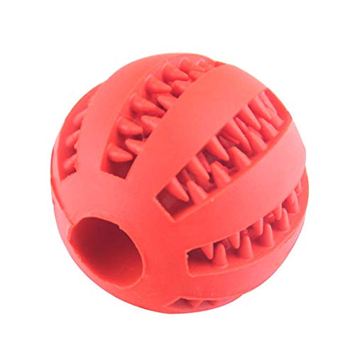 Pelota de Juguete Molar para Mascotas Bola de Goma para Perro Molar Pelota de Juguete Molar Bola para Molar Morder Dientes limpios Fugas de Comida Perro Molar Masticar Bally (7 cm, Rojo)
