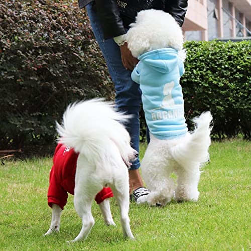 PenghaiYunfei Ropa Perro,Cálido Sudadera con Capucha para Perros Algodón Suéter Chaqueta Abrigo Costume Pullover para Mascota Pequeño Perro Gato (Azul Claro, Medium)
