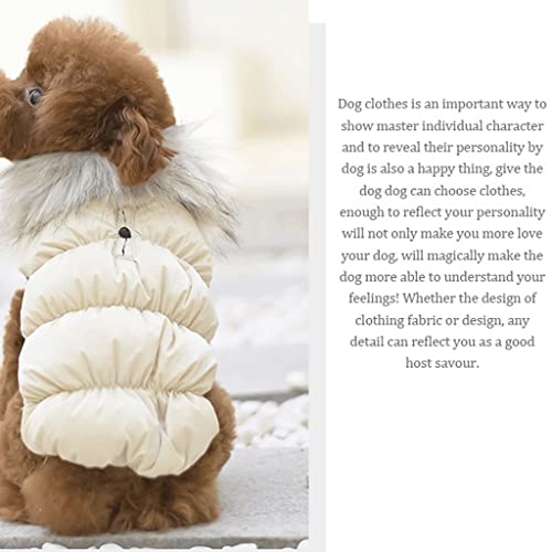Perro abrigo de invierno Suéter de perro de cuello de piel, abrigo de perro de invierno cálido for perros pequeños, resistencia al viento de doble capa, cubierta de perro caliente, chaleco, chaleco co