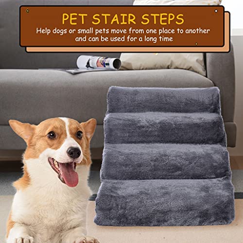 Perro escaleras de mascotas 4 pasos Escaleras for el pequeño perro casa del gato del perro casero de rampa de escalera antideslizante extraíble Perros Cama escalera Esponja alimentos for mascotas 80x4
