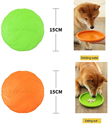 Perros interactivos Frisbee,2 Pcs Frisbee Perro,Juguete para Masticar Mascotas de Goma,Juguete de Disco Volador para Perro,para Adiestramiento de Perros Juguetes de Tiro, Captura y Juego