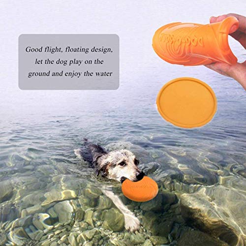 Perros interactivos Frisbee,2 Pcs Frisbee Perro,Juguete para Masticar Mascotas de Goma,Juguete de Disco Volador para Perro,para Adiestramiento de Perros Juguetes de Tiro, Captura y Juego