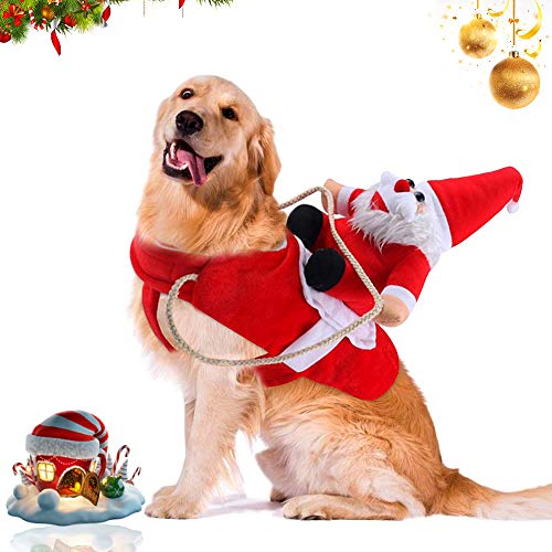 Pet Disfraces Navidad, Ropa Navidad Perro, Disfraz Papá Noel Pet, Christmas Pet Traje Fiesta, Traje De Navidad Perro, Disfraz Navidad Perros, Adecuado para Navidad, Fiesta, Cumpleaños
