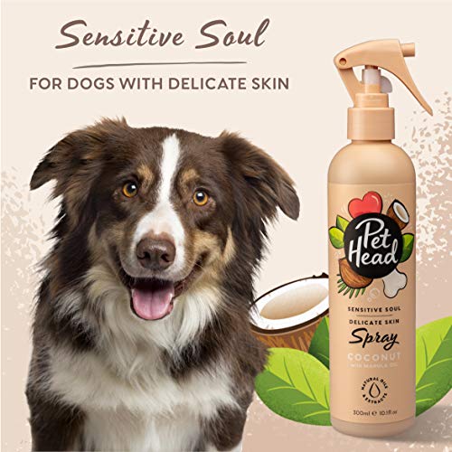 Pet Head Spray Desodorante para Perros, Spray de Aseo de Alma Sensible para Perros con Piel Sensible, Coco hipoalergénico, marrón