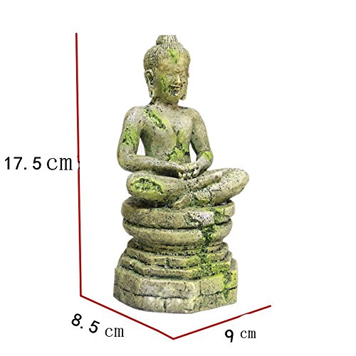 Pet Online Cuadro de Reptiles Acuario decoración paisajismo simulación antigua estatua de Buda, estatua de Buda, 9 * 8.5 * 17,5cm.