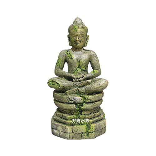 Pet Online Cuadro de Reptiles Acuario decoración paisajismo simulación antigua estatua de Buda, estatua de Buda, 9 * 8.5 * 17,5cm.