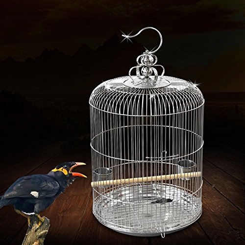 Pet Online En forma de jaula, jaula de visualización circulares de acero inoxidable ultra-fine pitch 1.2cm adecuado para todas las aves, M