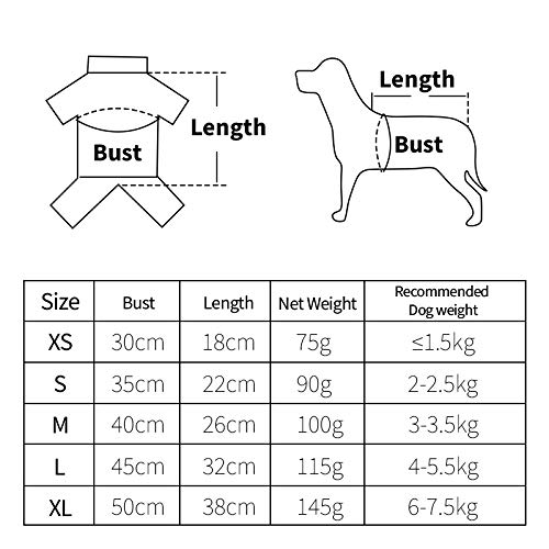 PETCUTE Abrigo Bulldog Frances Abrigo para Perro Saltador de Perro Abrigos Galgos/Pitbull/Yorkshire Sudaderas con Capucha para Perros M