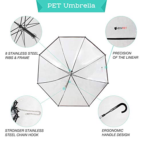PETEMOO Perro Paraguas con Cuerda para hundegehen al Aire Libre (Nieve/Lluvia)