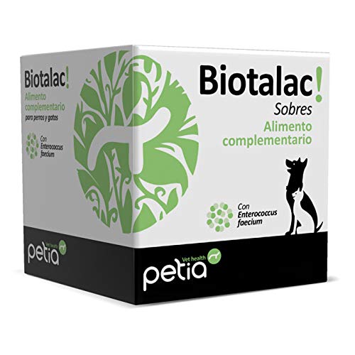 petia Vet health Biotalac Probiótico en Polvo para Perros y Gatos - 30 Sobres de 2gr