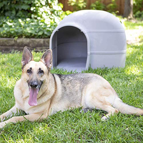 Petmate Husky - Casa para perros de hasta 90 libras, color gris