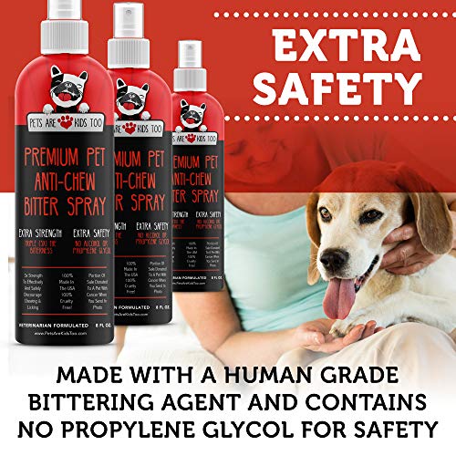Pets Are Kids Too Spray Anti Chew para adiestramiento de Perros: Aerosol Amargo para no Masticar y Disuasivo de Mascotas para Perros y Gatos (1 Botella)