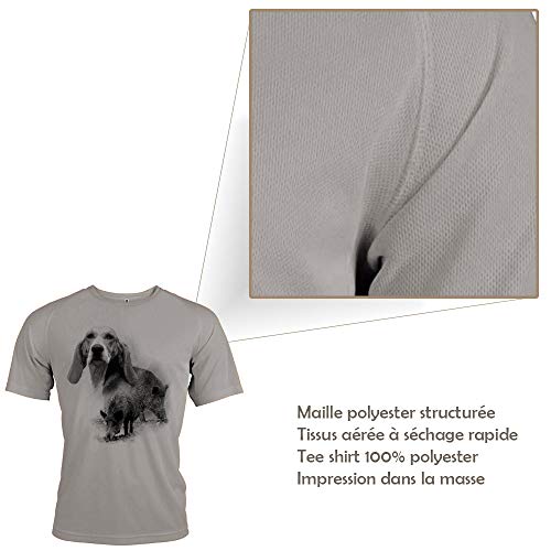 Pets-easy - Camiseta de caza con diseño de perro angló-francés [con texto personalizable]