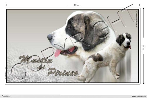 Pets-Easy.com - Adhesivo panorámico, diseño de Mastín del Pirineo, 15 a 100 cm
