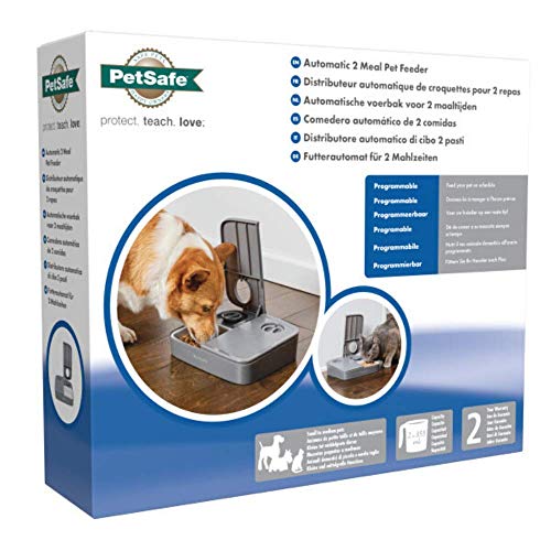 PetSafe Comedero automático para mascotas de 2 comidas de - Diseño a prueba de manipulación - Almacena comida seca de perros y gatos 645.46 ml
