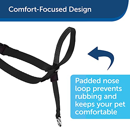 PetSafe, Easy Walk Headcollar, Negro, Grande, sin Tirar, Control, Entrenamiento, para Perros pequeños, medianos y Grandes