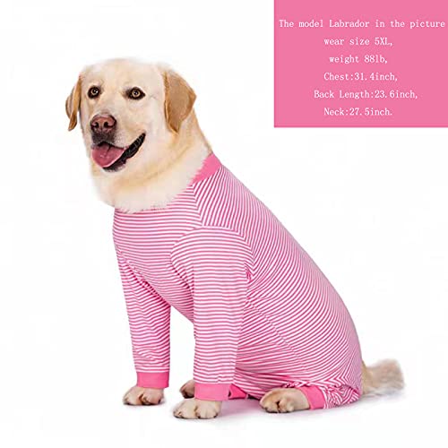 Pijama de una Pieza para Perros Grandes y medianos para la pérdida de Cabello, alergias, antifugas, protección de heridas, Alternativa de Cono (XL, Rosa)