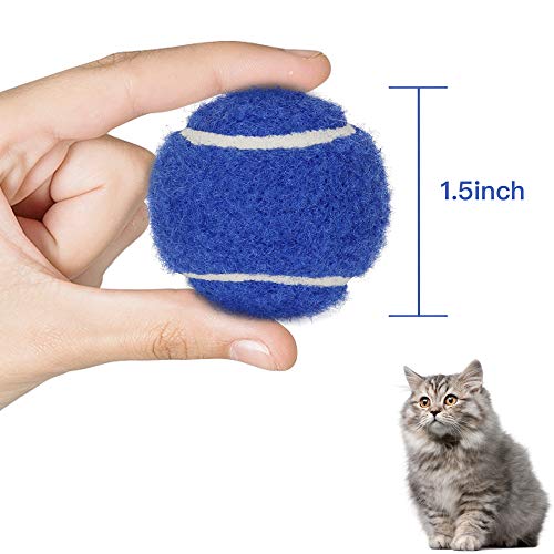 PIKASEN Pelotas de tenis pequeñas de 3,8 cm para perros – Juguete para gatos 3 colores y paquete de 12 mini pelotas de tenis para perros pequeños