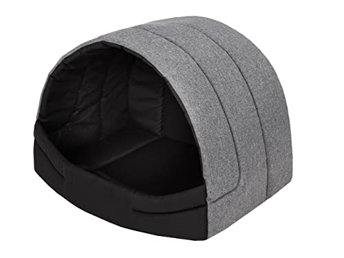PillowPrim Caseta para perros cueva para perros y gatos, tamaño XL, 60 x 49 cm, color gris