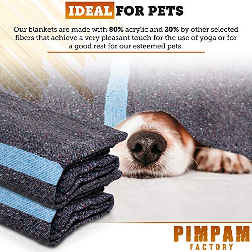 PimPam Factory - Pack de 5 Manta Protectora Perchada para Mudanzas | 140x200 | 410gr | Fabricado en España | para Mascotas, Yoga | Protección y Seguridad en el Transporte | Cubre y Protege Muebles …