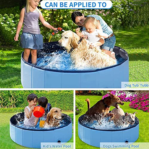 Piscina plegable para perros de plástico duro para niños, piscina portátil para mascotas, piscina al aire libre para perros, gatos y niños