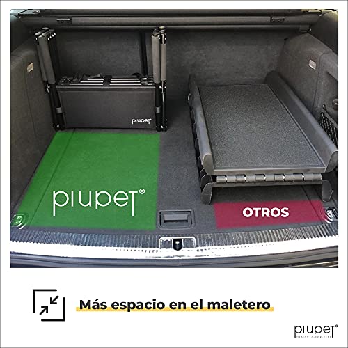 PiuPet® Rampa para Perros Grandes y pequeños - Cargable hasta 80 kg - Utilizable para Todos los vehículos - Escaleras para Perros Plegables