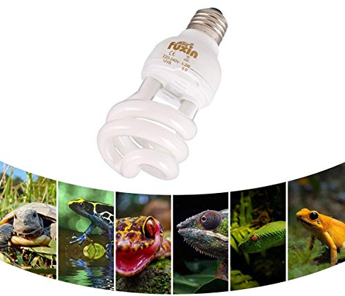 POFET Lámparas de bajo consumo Bombilla UVB, Espiral compacta 13Watts UVB 5.0 Bombilla de luz para reptiles Apta para reptiles / serpientes / lagartos /tortugas / tortugas de tipo bosque lluvioso