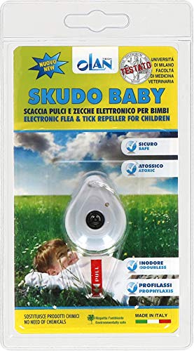 Poly Pool OKAP01BB-B16 Skudo Baby Ahuyentador Zuecos y pulgas Electrónico para Niños, Blanco Transparente