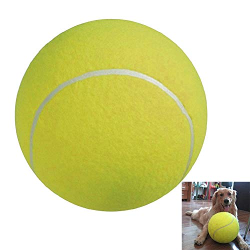 POPETPOP Pelota de tenis gigante de 9.5 pulgadas de juguete grande deporte de jugar pelota al aire libre juegos juguetes para perros mascotas
