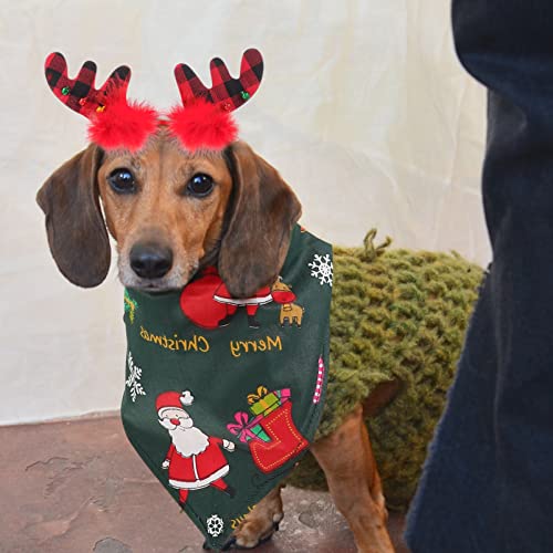 POPETPOP Perro Navidad Alce Reno Astas Diademas para Mascotas Ciervos Astas para La Cabeza Fiesta de Vacaciones Aro para El Pelo de Mascota Disfraz de Navidad para Gato Perro Foto