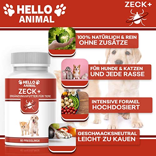 Presslingas antigarrapatas HelloAnimal® para perros y gatos con efecto inmediato, tratamiento natural para su mascota, protección muy eficaz
