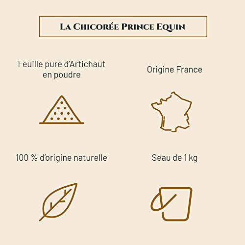 Prince Equin Chicoée – Complemento nutricional équin – Digesción, Equilibrio de la Flora Intestinal & Desintoxicación – Cubo 1 kg – Marca francesa