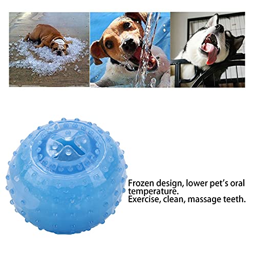Pssopp Mascota refrescante Masticar Juguete Hueso y Pelota Palo Cachorro Juguetes de refrigeración interactivos para el Verano para Perros medianos Grandes(Tipo de Bola)