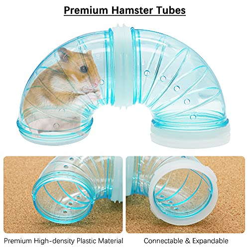 PUDSIRN - Juego de tubos de hámster transparente para aventura con jaula de hámster, diseño creativo y de conexión variada, para ampliar el espacio para animales pequeños como hámster-2.16 pulgadas