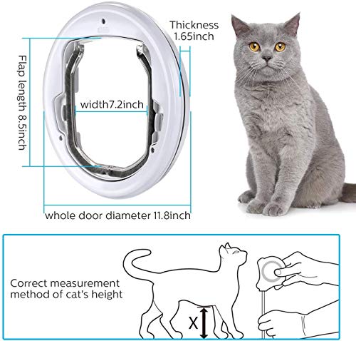 Puerta magnética para gatos, puerta magnética para animales de compañía, puertas de coche fáciles de instalar para puerta de cristal, apta para todos los gatos y perros pequeños.