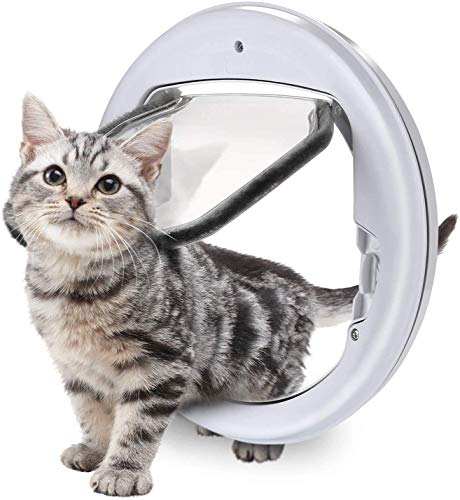 Puerta magnética para gatos, puerta magnética para animales de compañía, puertas de coche fáciles de instalar para puerta de cristal, apta para todos los gatos y perros pequeños.