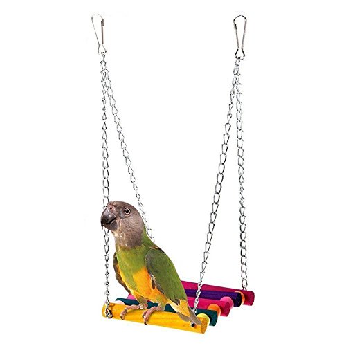 Pulabo Pet Bird Parrot Parakeet Budgie Cockatiel Cage Hamaca Swing Colgando Juguete Accesorios Fiable Rendimiento Divertido y Divertido