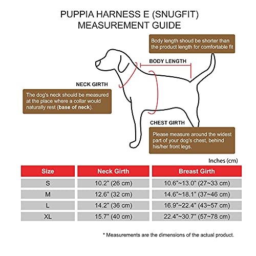 Puppia Arnés para Perros - Arnés Suave E - para Perros pequeños y medianos
