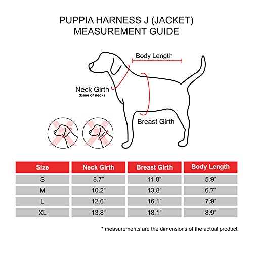 Puppia Arnés para Perros pequeños y medianos - Arnés de Servicio J - Ajustable y cómodo