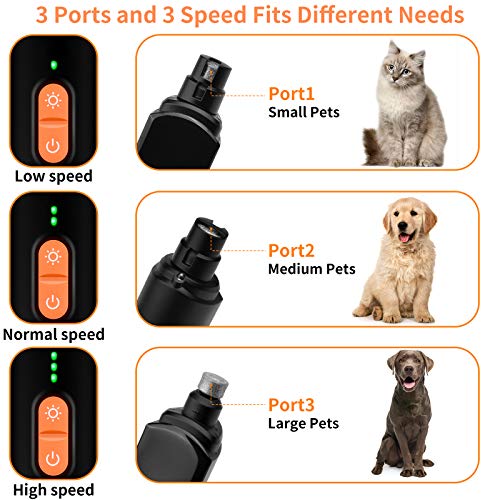 PUPPY KITTY Cortauñas Gatos y Perros Profesional,Lima De Uñas Electrico Mascotas Con luz LED,3 modos y 3 velocidades súper silenciosa y recargable ,Accesorios Mascotas seguro