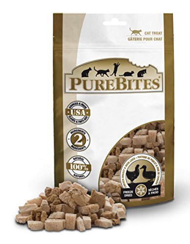 PureBites Cat Chicken and Duck Liver Freeze Dried Natural Nutritious Treats 1.12 oz