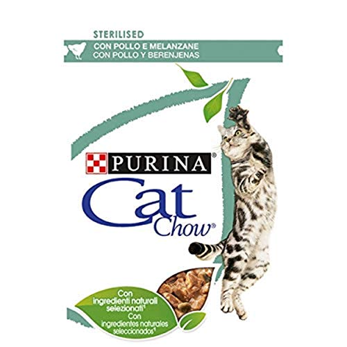 Purina Cat Chow - Comida húmeda para gatos esterilizado con pollo 26 x 85 gr