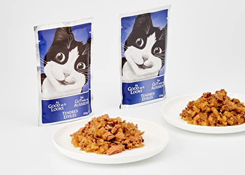 Purina Felix Le Ghiottonerie - Alimento para Gatos con Manzana, Pollo, merluza y atún, 80 Bolsas de 100 g
