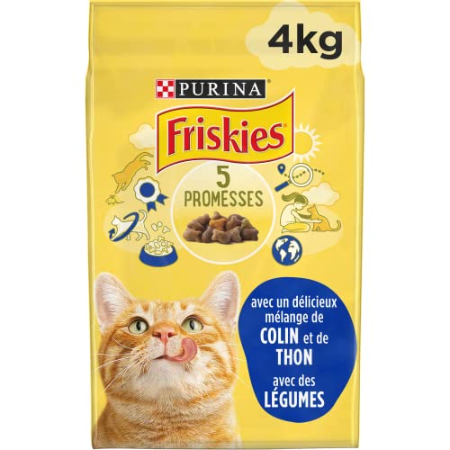 Purina Friskies Pienso para Gato Adulto Bacalao y Verduras 4 x 4 Kg