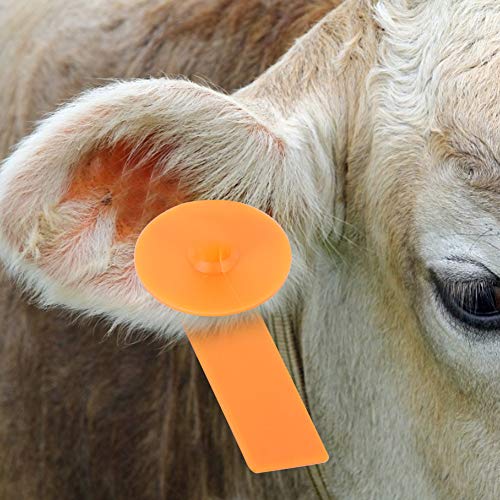 puseky 100 juegos de etiquetas de oreja de TPU para ganado con cabeza de cobre para oveja, cabra, cerdo, ganado, vaca, vaca, vaca, vaca, vaca,