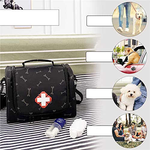 puseky Bolsa portátil de primeros auxilios para mascotas multifunción perros gatos bolsas de suministros de emergencia para viajes
